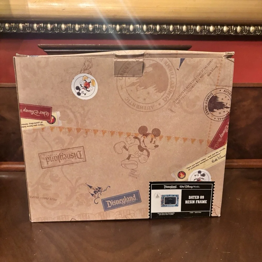 Disney Parks 2009 Walt Disney World 4x6 Photo Frame Mickey Donald Goofy Resin
